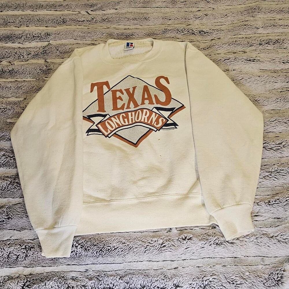 Russell-athletic Men's White and Cream Sweatshirt
